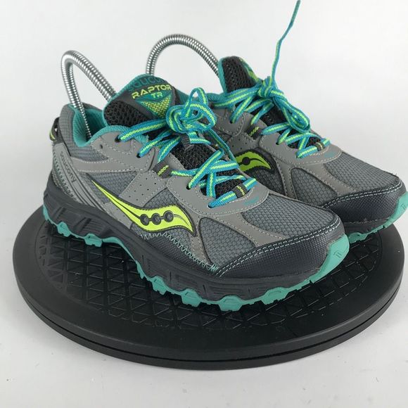 Saucony Grid Raptor TR7 Gray/Teal Trail Running Shoes S15283-2 Women’s Size 7 - Picture 3 of 12